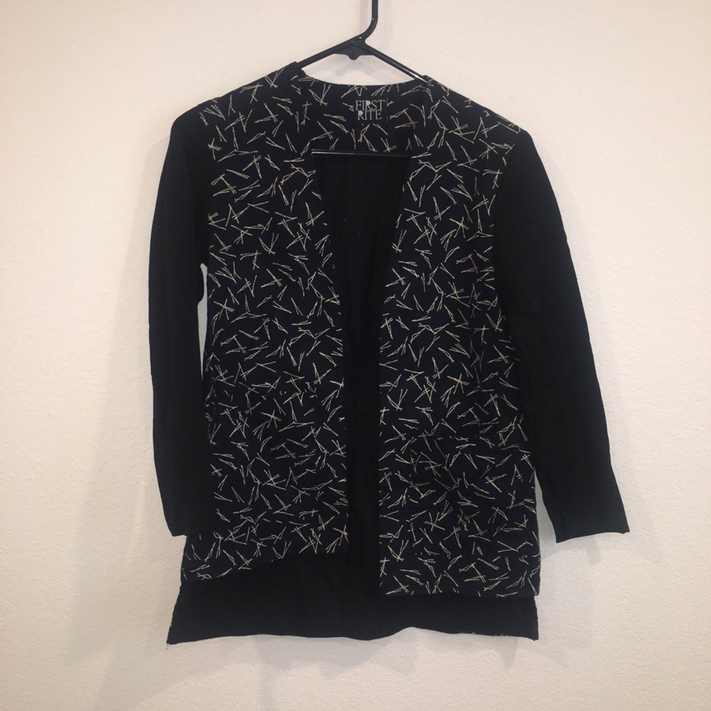 First Rite navy blue & black pattern blazer small